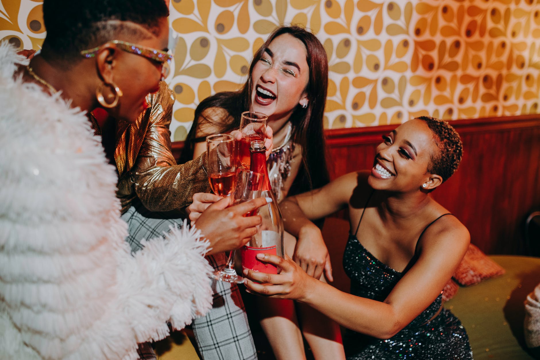 women having a toast at the party